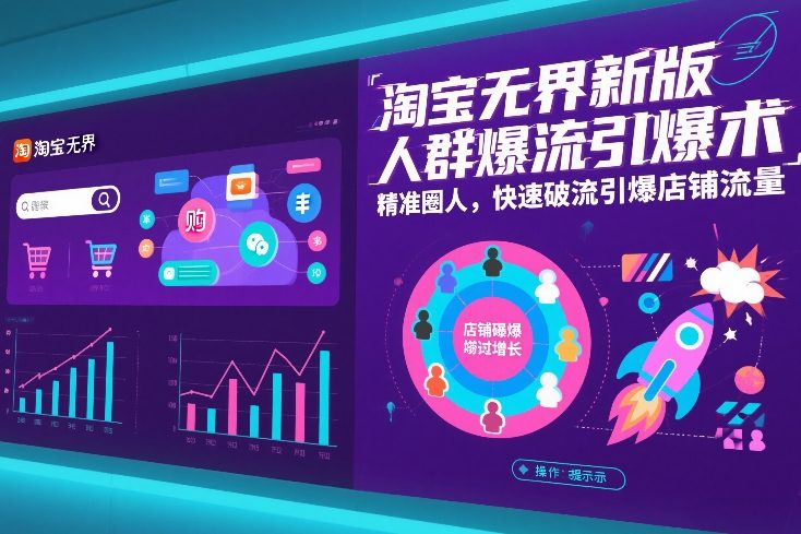 淘宝无界新版人群爆流引爆术，精准圈人，快速破流引爆店铺流量-小白网创